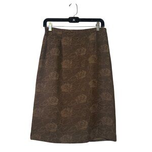 Blacker By Stanley Blacker Size 8 Brown Floral Pencil Skirt NEW
